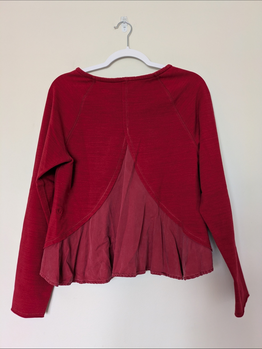 Lululemon Women’s Red Layered Back Peplum Sweatshirt Top